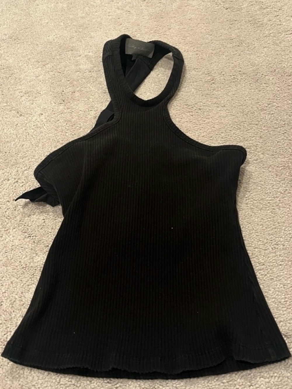 Anthropologie black bow tank top